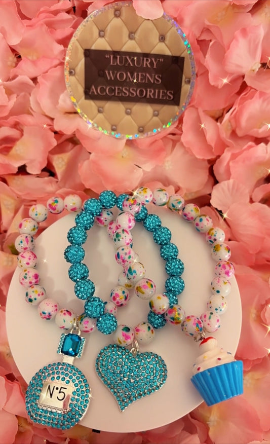 “Birthday Cake” Beaded Bracelet Set(set of 3)