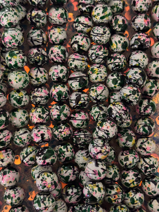 White "Splatter" Beads(40ct.)