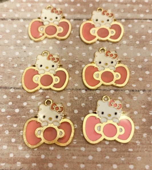 Pink/Gold Kitty Charms(1pc.)