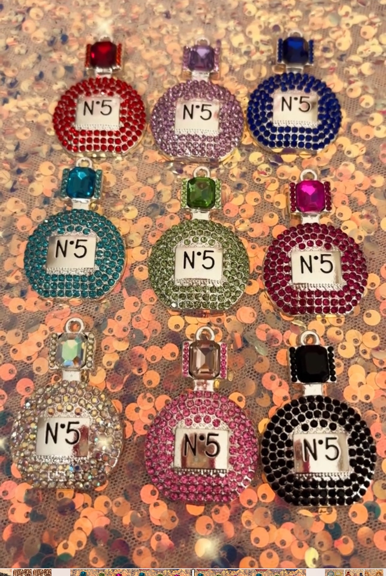 Silver Bling Bottle Charms