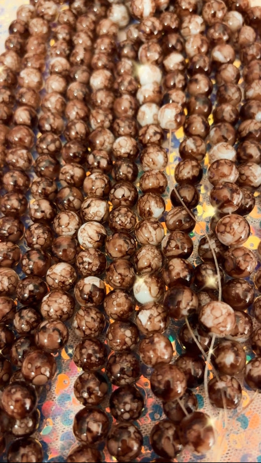 Brown Splatter Beads(40ct.)
