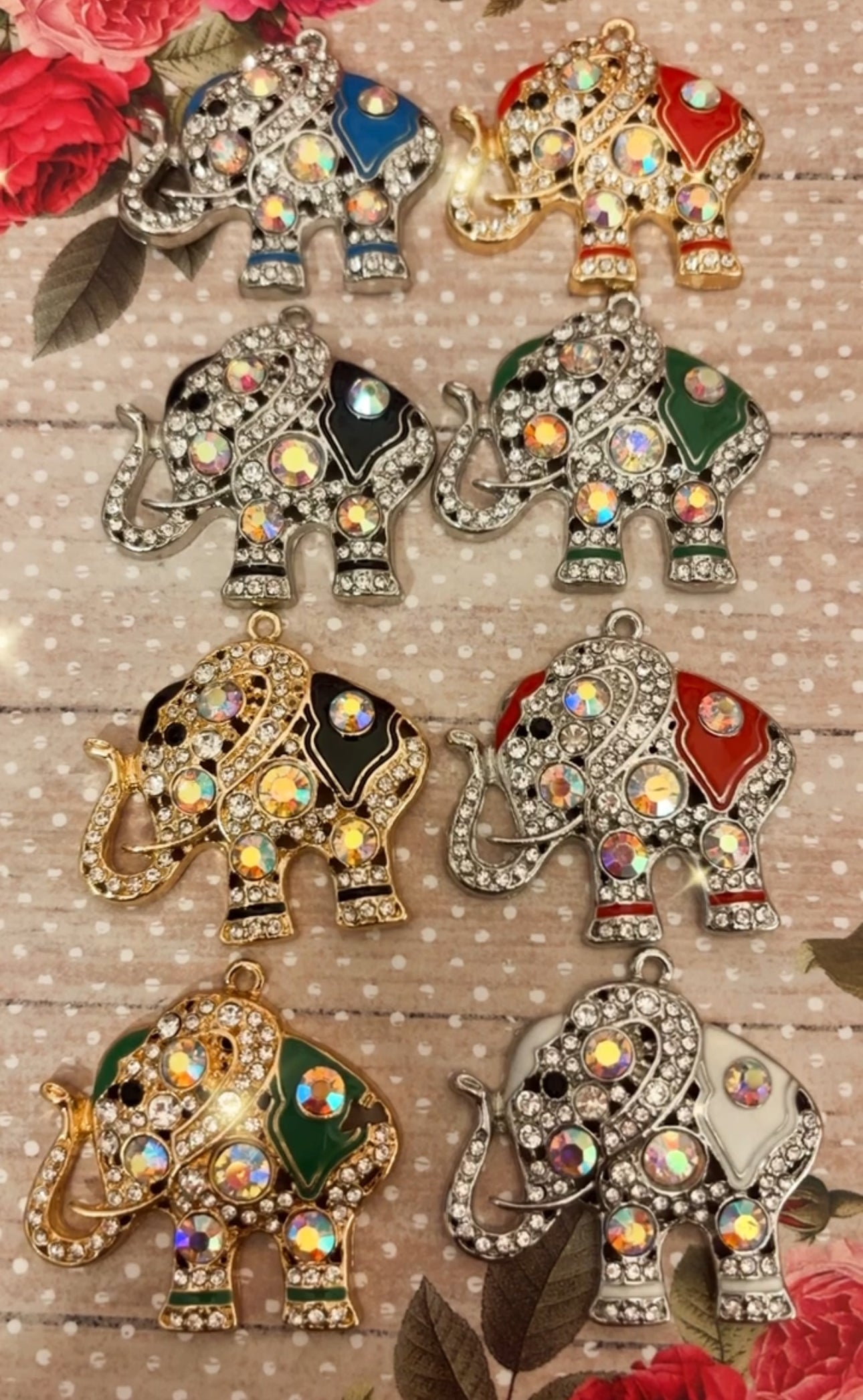 Large “Bling” Elephant Charms(1pc.)