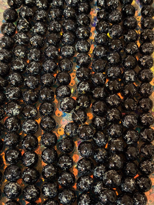 "Black/White" Splatter Beads(40ct.)