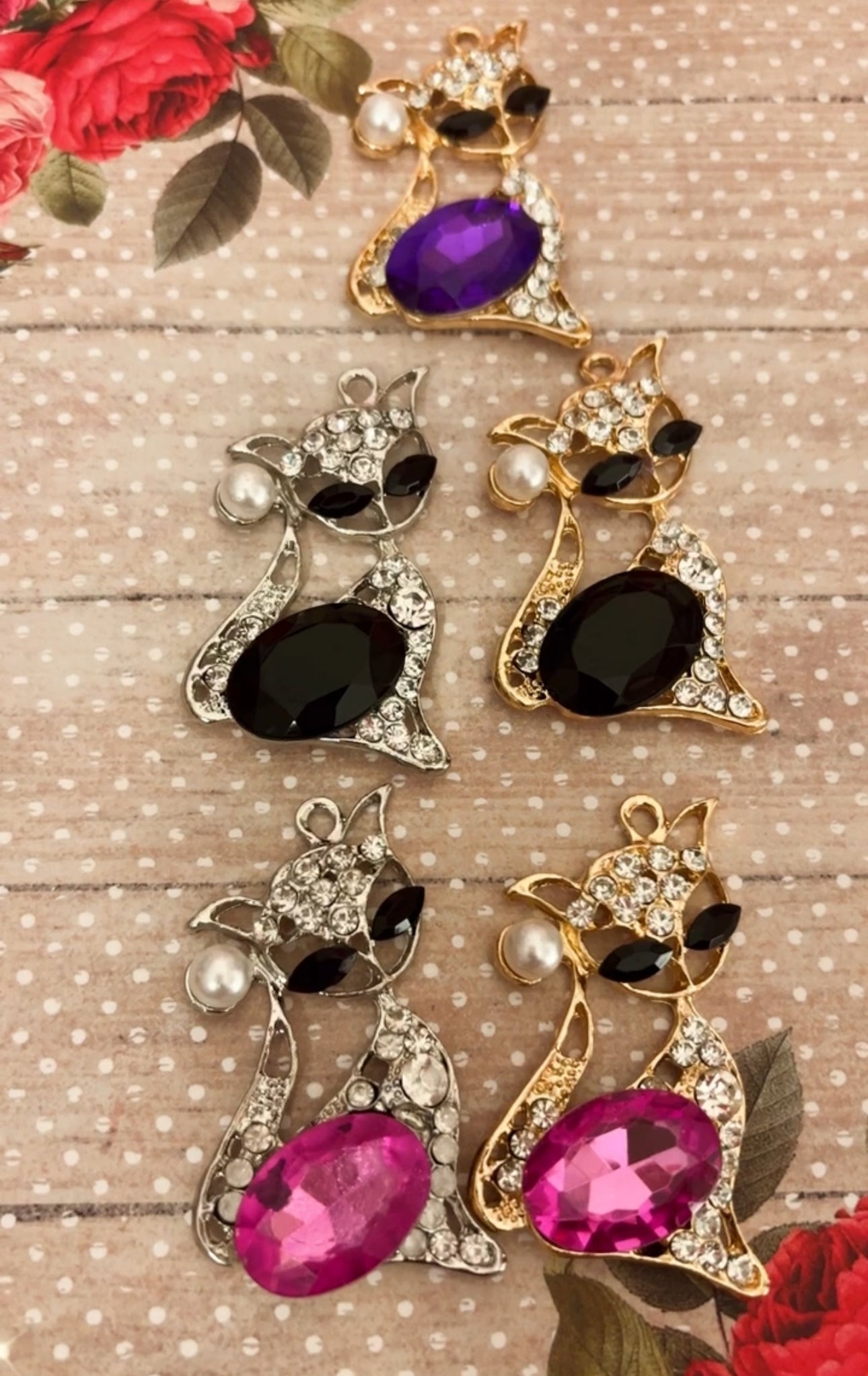 Large Bling “Bougie” Kitty Charms(1pc.)