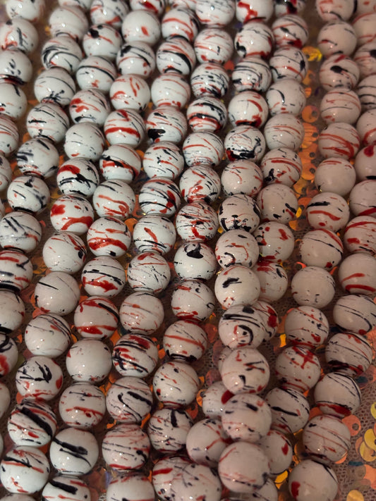 "Black/White/Red" Beads(40ct.)