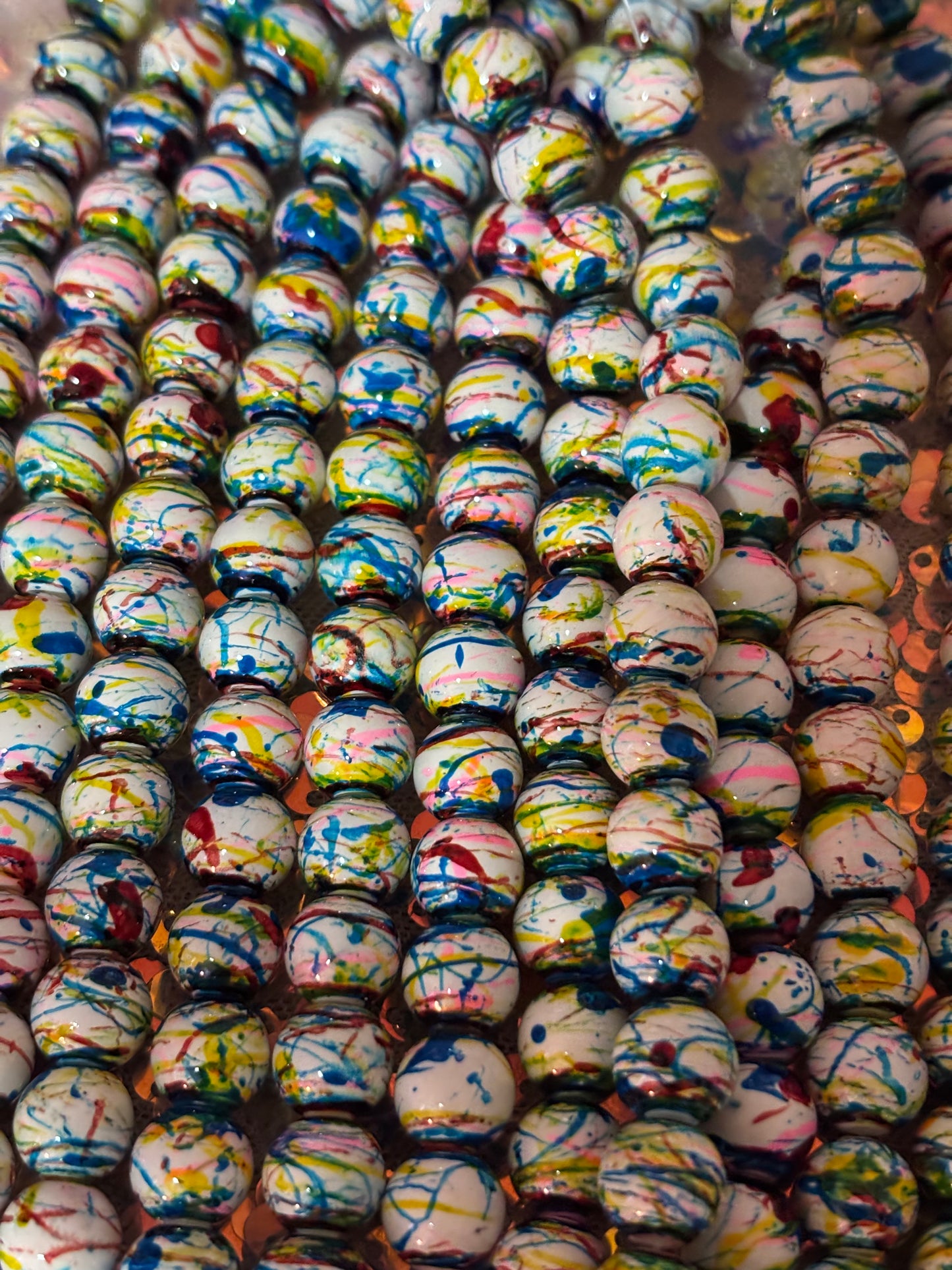 Color "Splatter" Beads(40ct.)