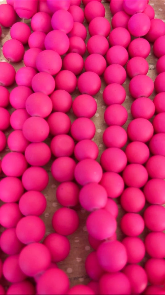 Hot Pink Matte Beads(40ct.)