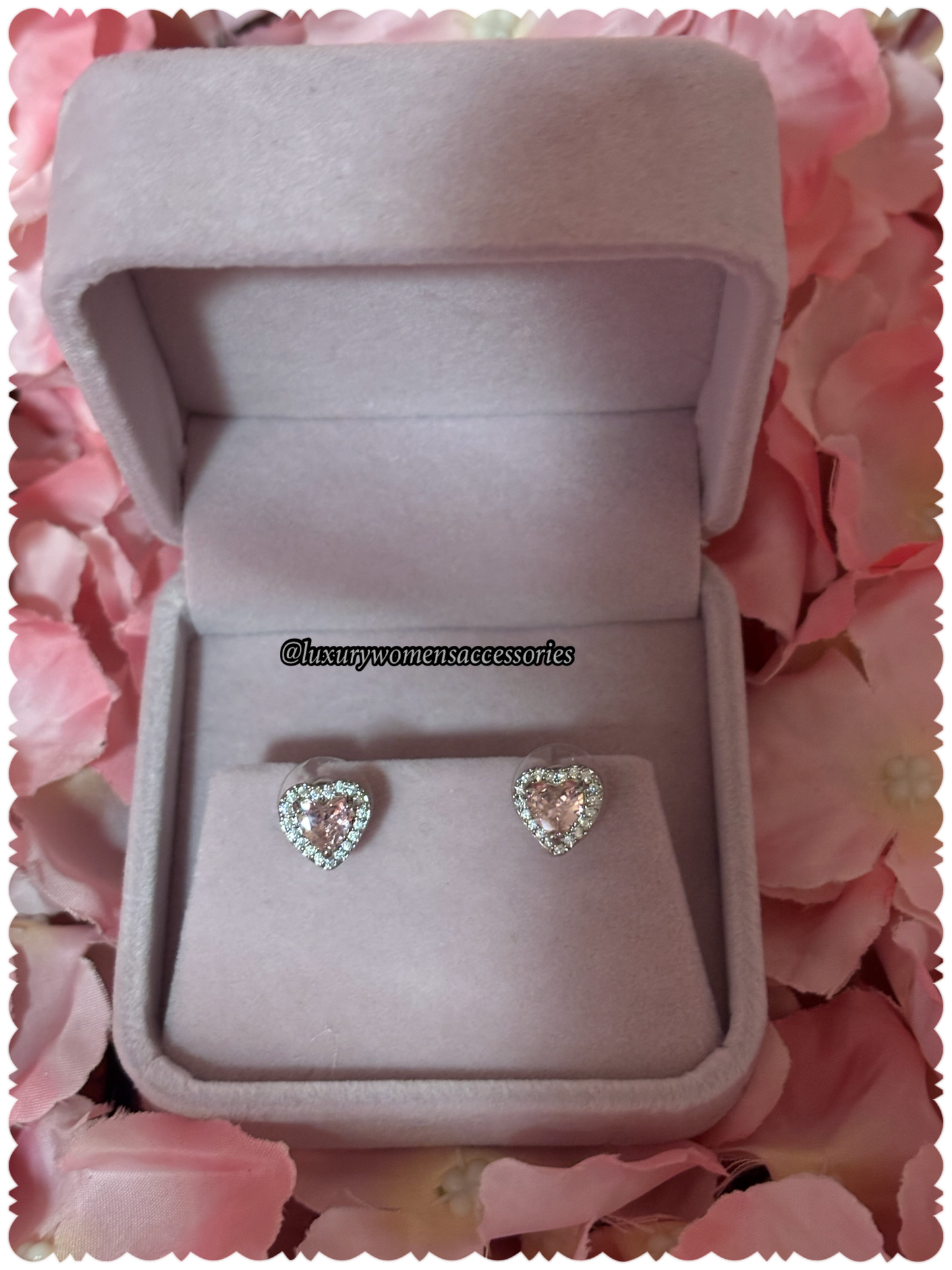 Mini "Silver/Pink" Bling Stud Earrings