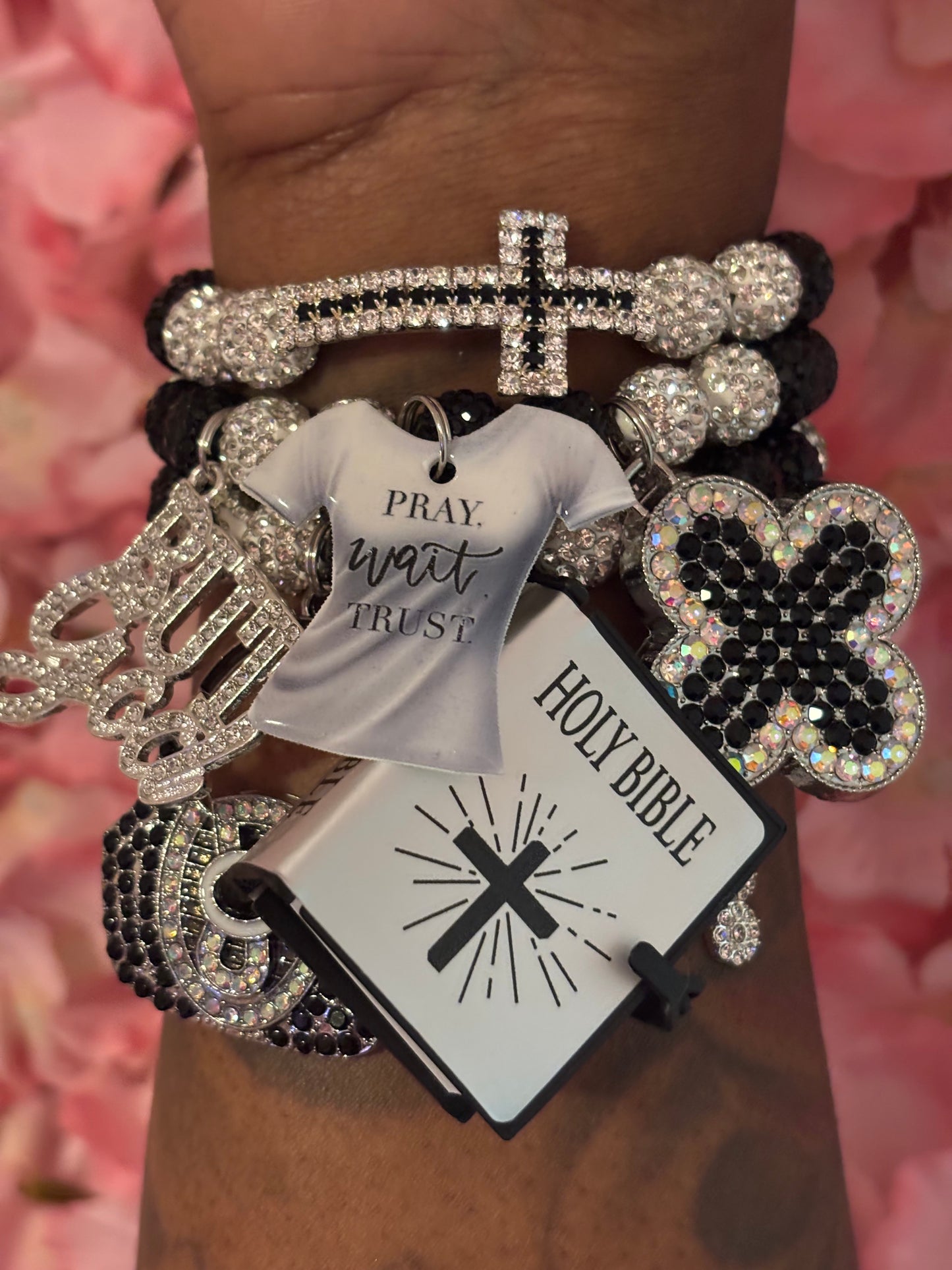 “Custom” Religious Beaded Bracelet Set(set of 3)(Made To Order)