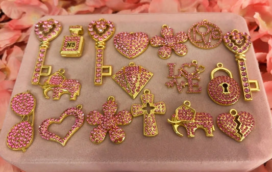 Pink Bling Charms(set of 10)