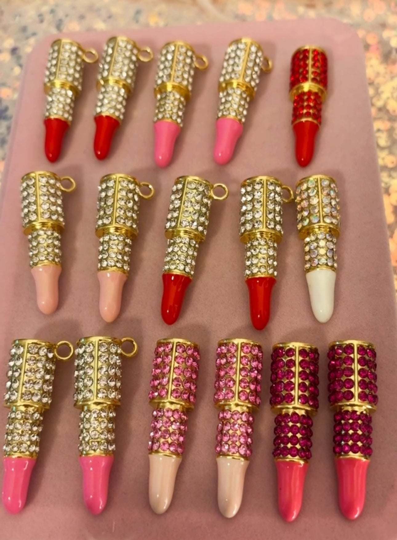 “Bling”Gold  Lipstick Charms(1pc.)