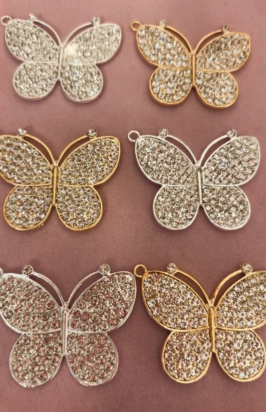Bling Gold/Silver Butterfly Charms(1pc.)