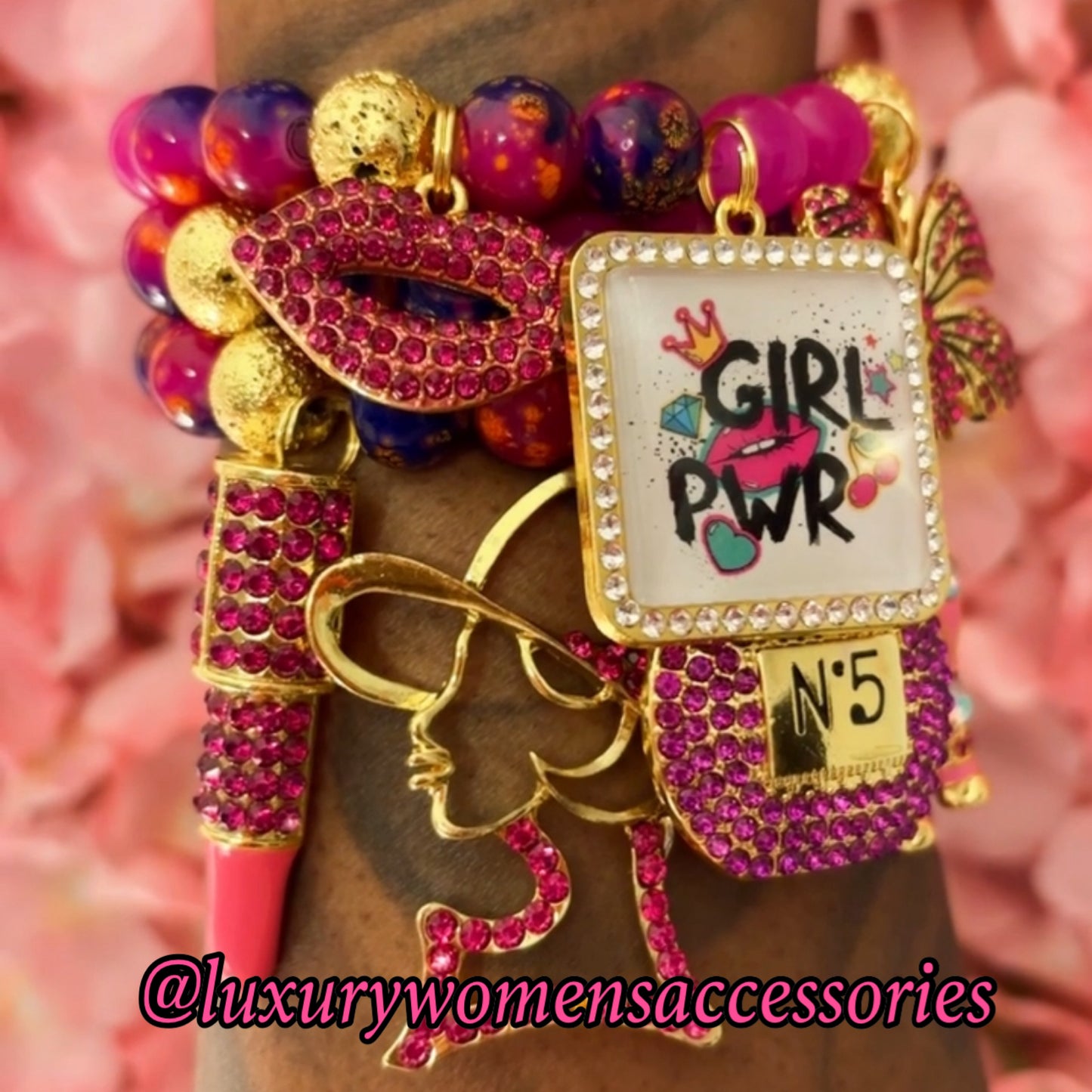 “Girl Power” Beaded Bracelet Set( set of 3)