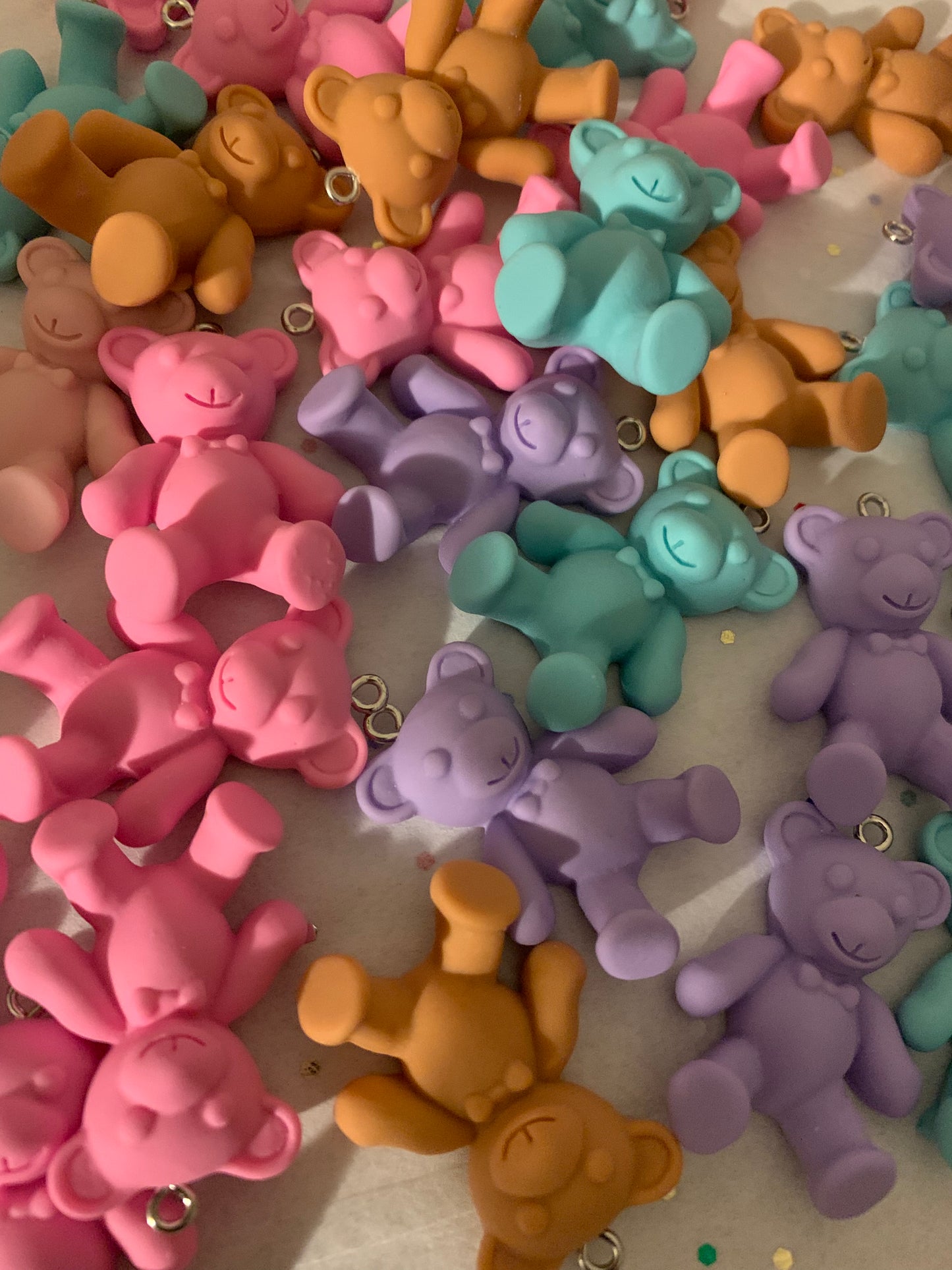 Pastel Colored Bear Charms